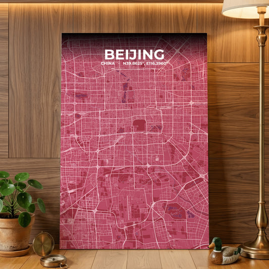 Beijing Scarlet Map Poster