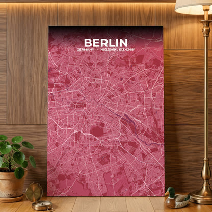 Berlin Scarlet Map Poster