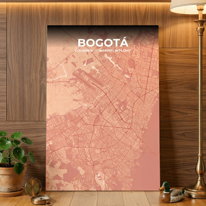 Bogotá Blush Map Poster