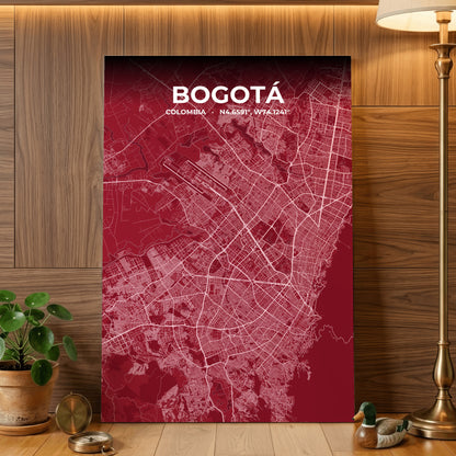 Bogotá Garnet Map Poster