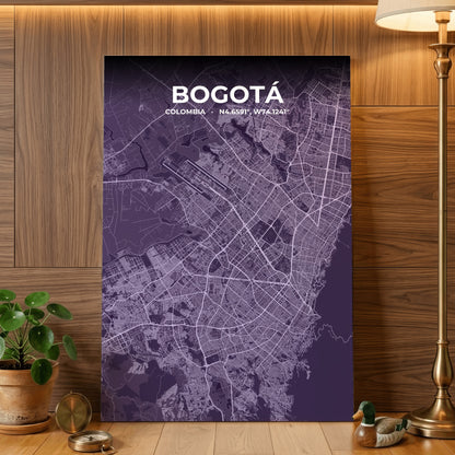 Bogotá Dusk Map Poster