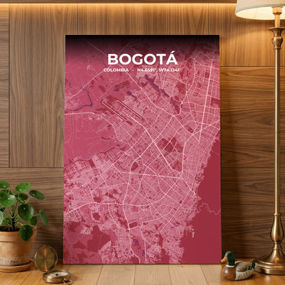 Bogotá Scarlet Map Poster