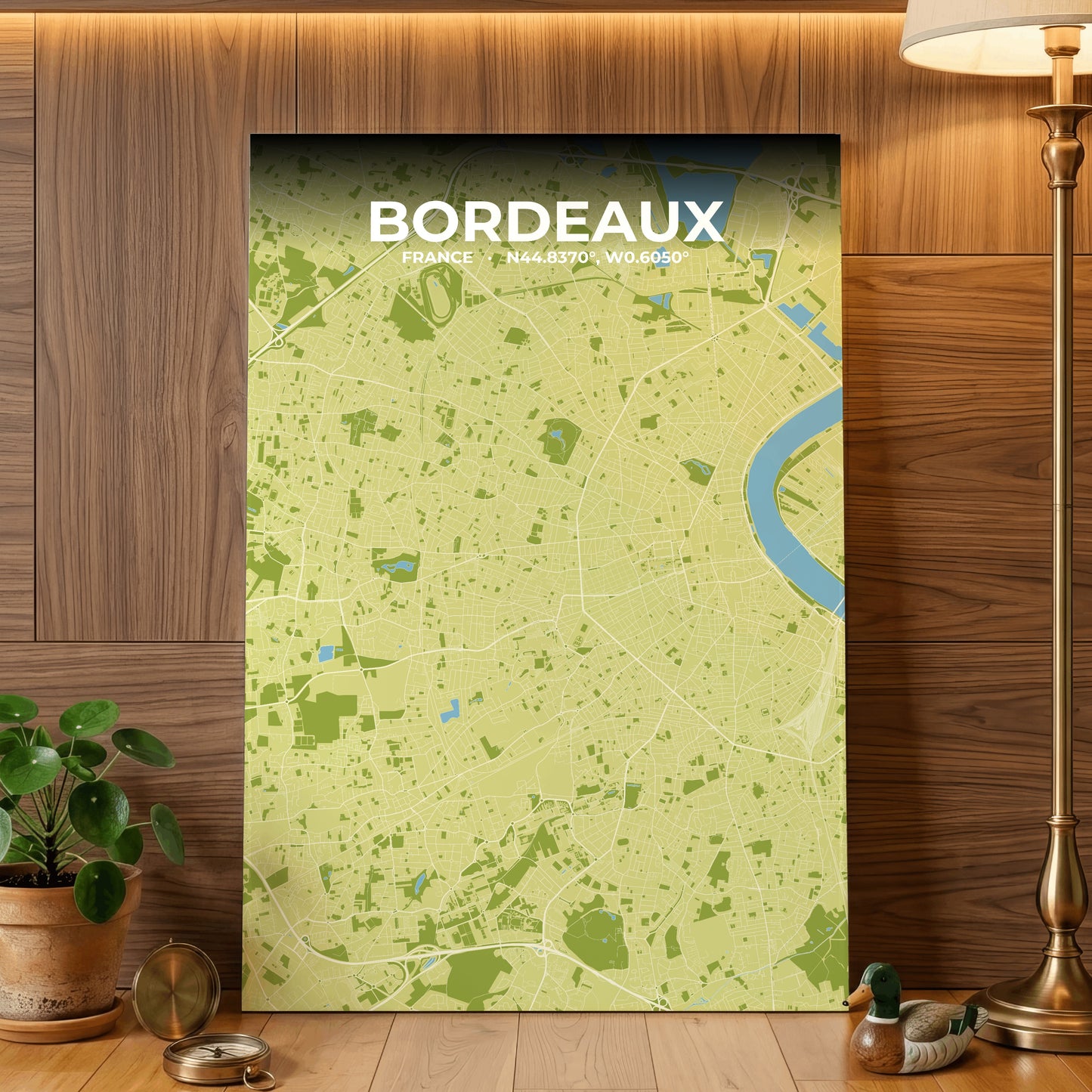 Bordeaux Fern Map Poster