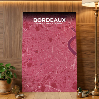 Bordeaux Scarlet Map Poster