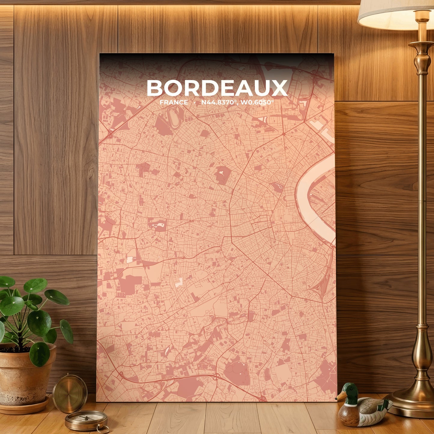 Bordeaux Blush Map Poster
