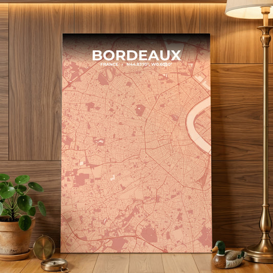 Bordeaux Blush Map Poster