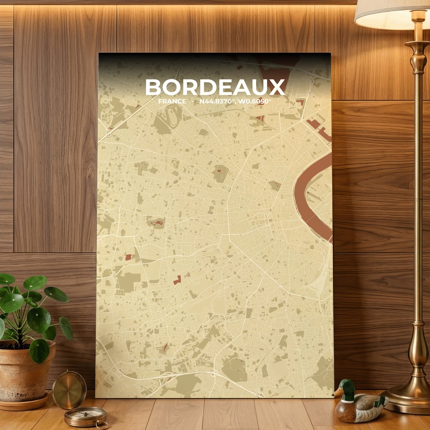 Bordeaux Ember Map Poster