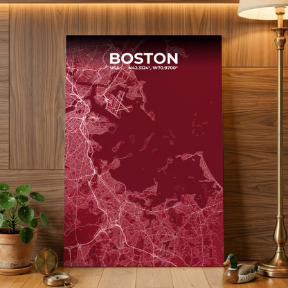 Boston Garnet Map Poster