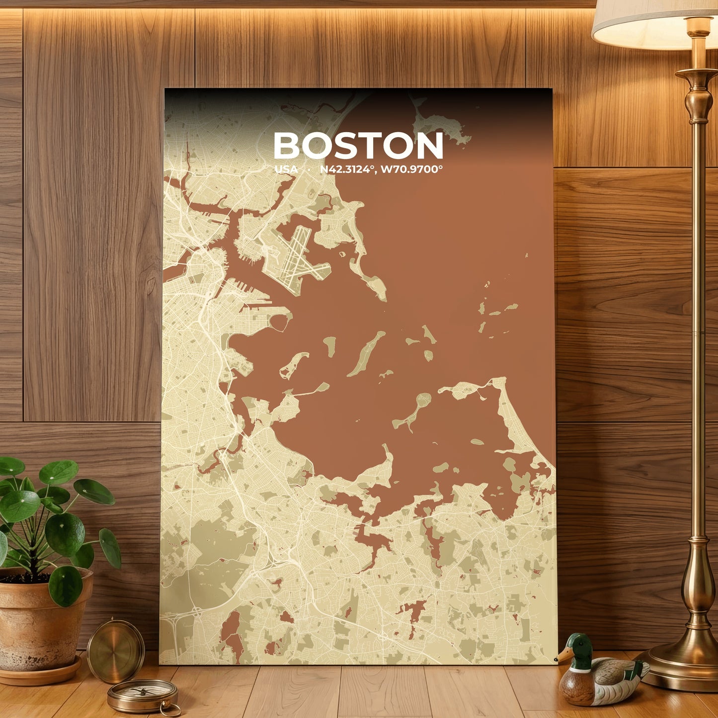 Boston Ember Map Poster
