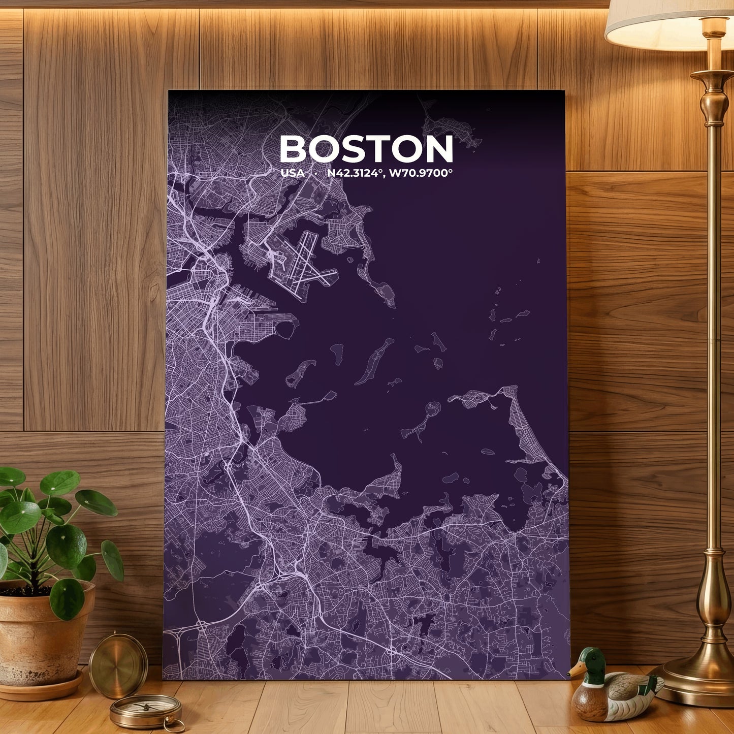 Boston Dusk Map Poster