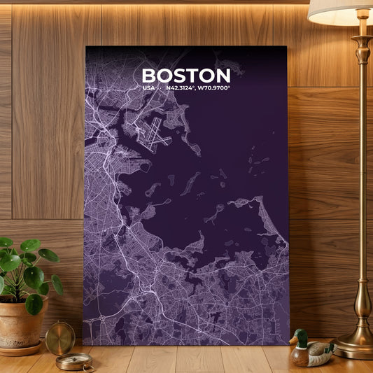 Boston Dusk Map Poster