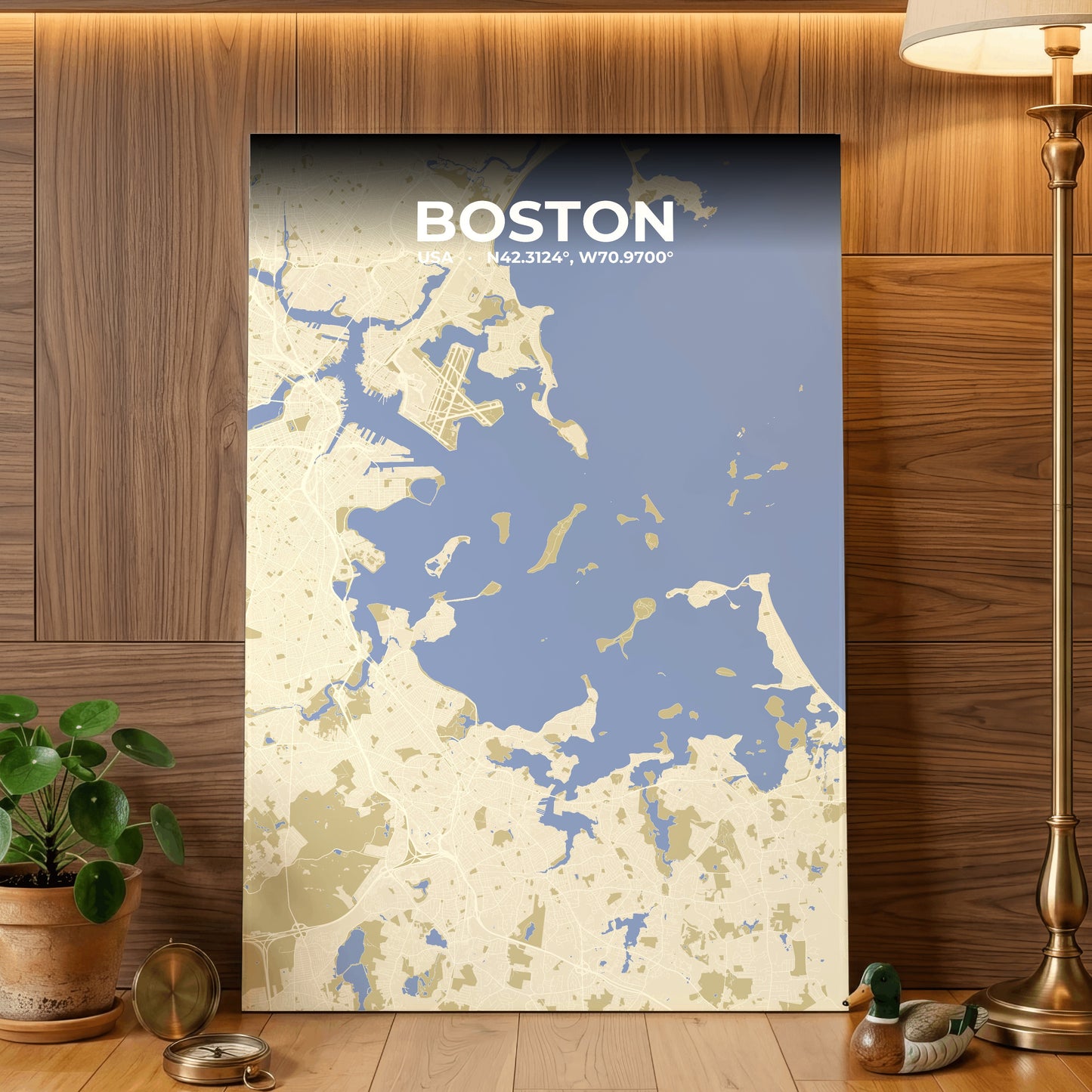 Boston Barn Map Poster
