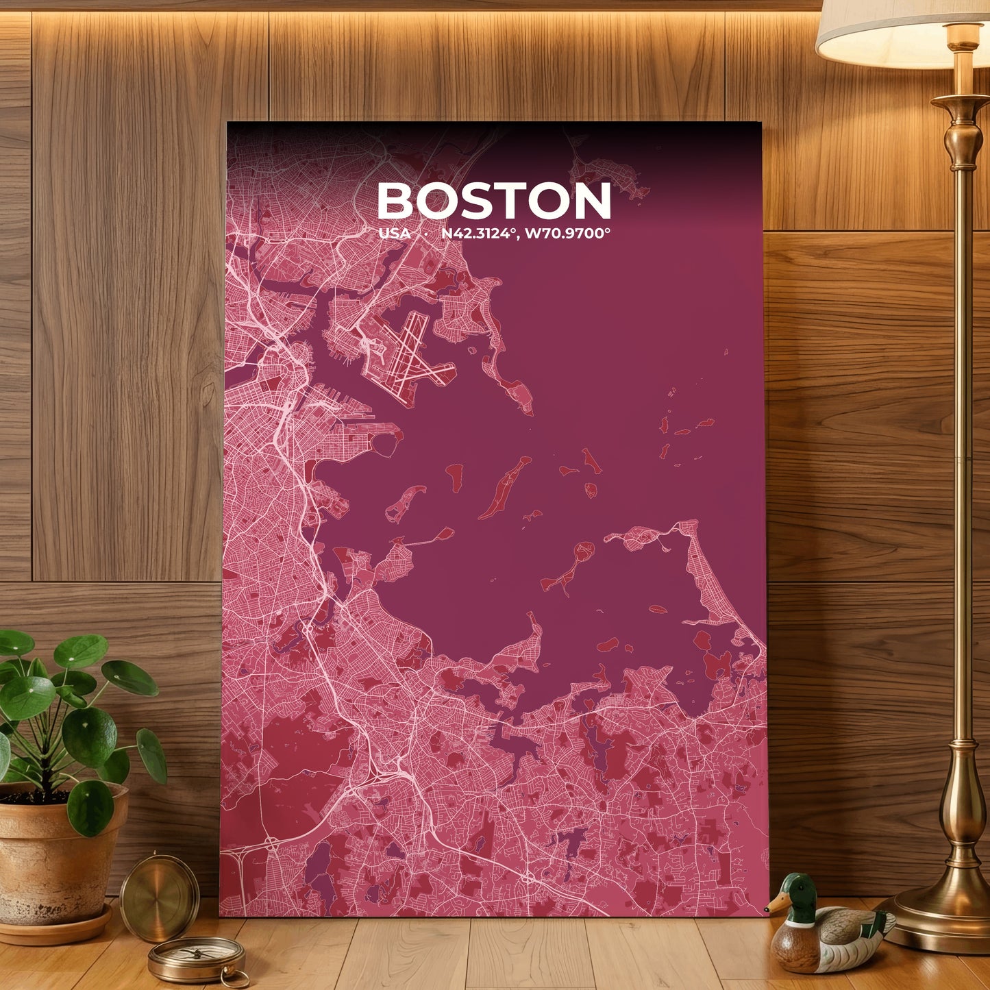Boston Scarlet Map Poster