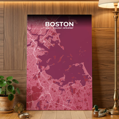 Boston Scarlet Map Poster