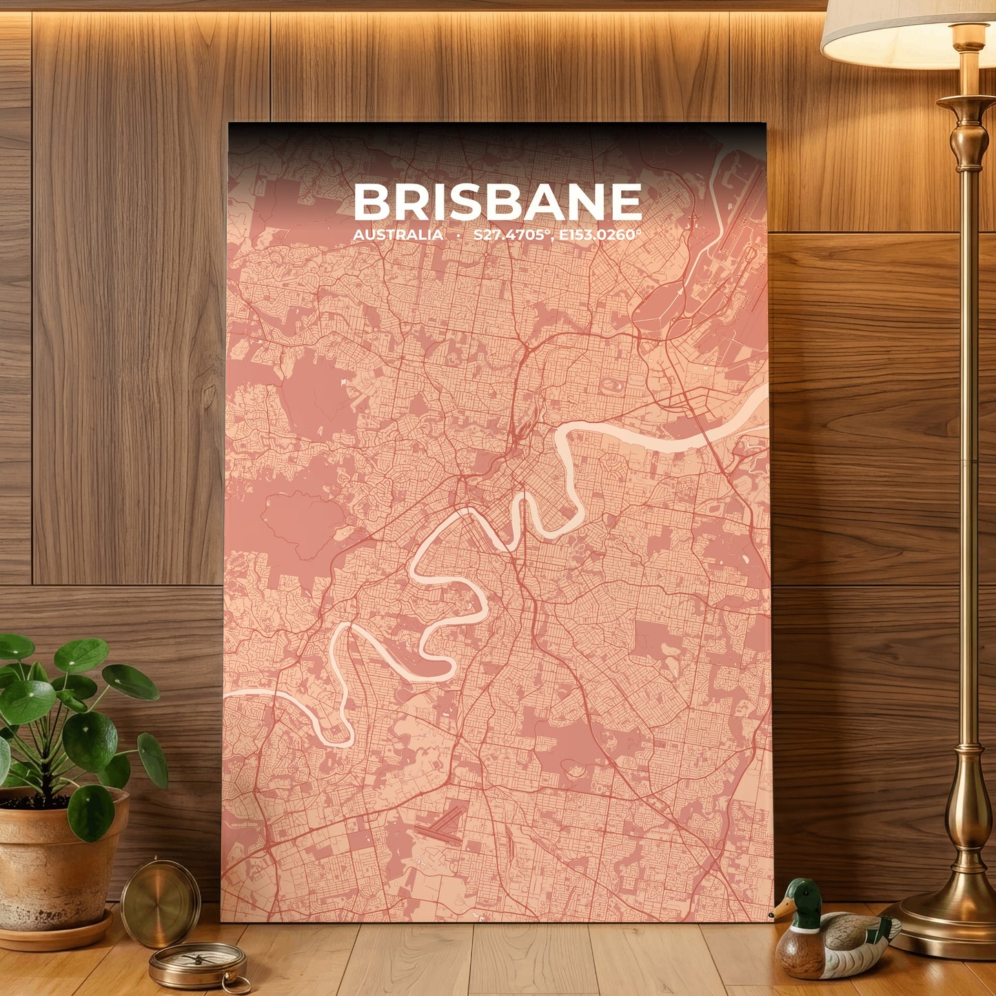 Brisbane Blush Map Poster