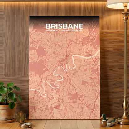 Brisbane Blush Map Poster