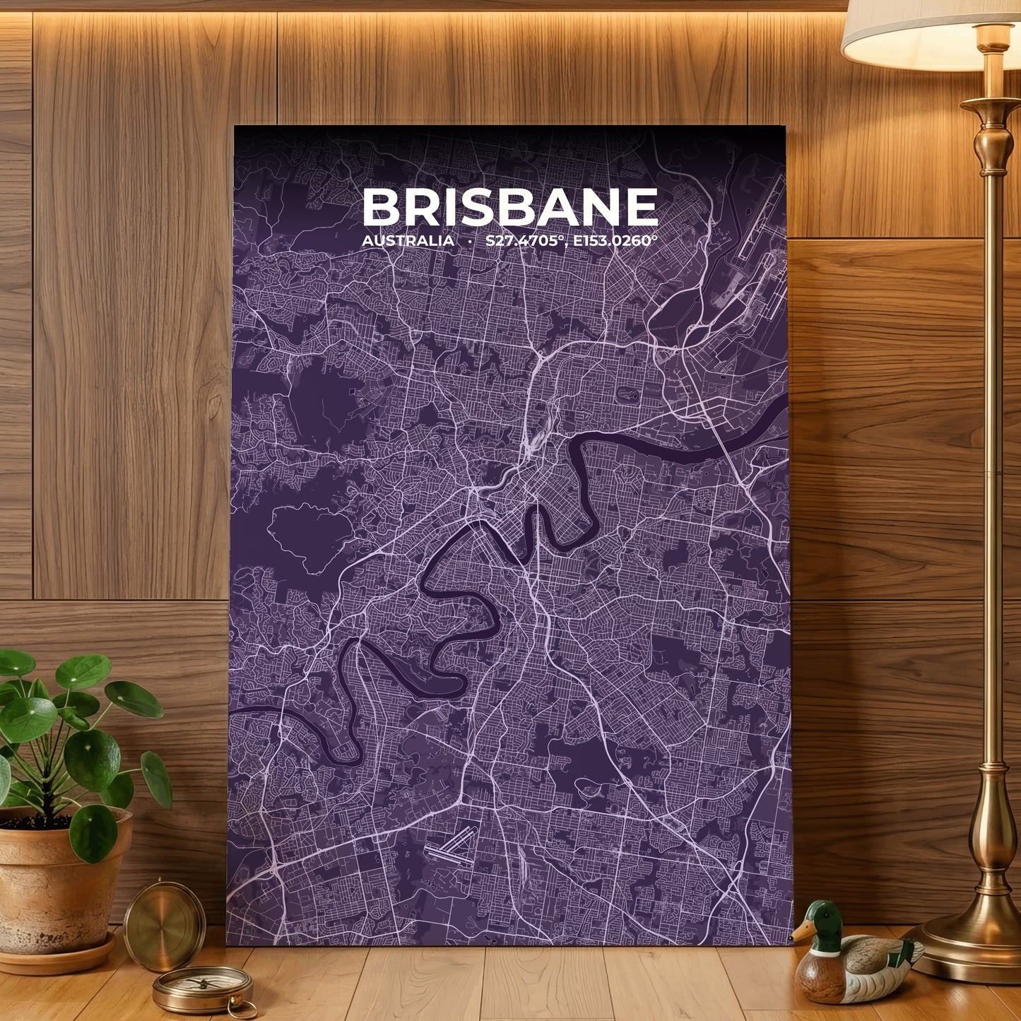 Brisbane Dusk Map Poster