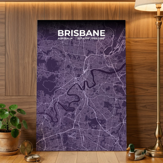 Brisbane Dusk Map Poster