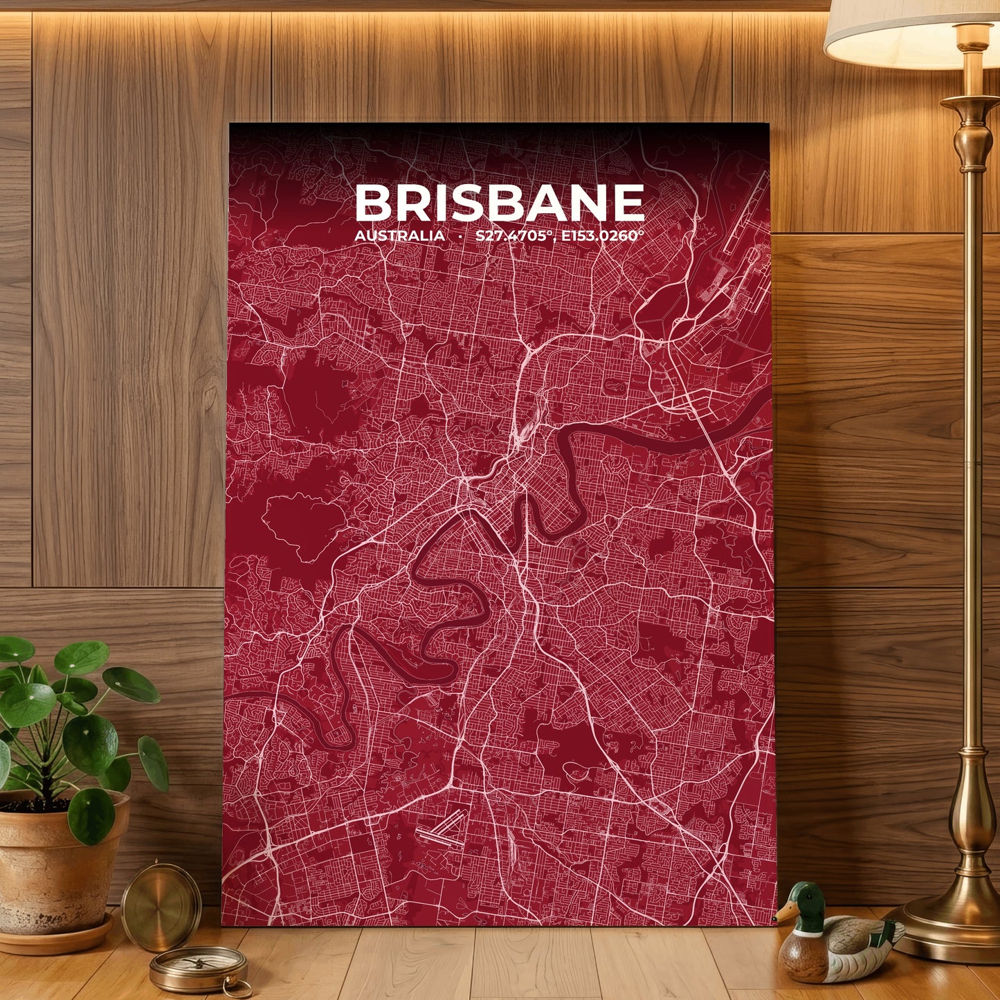 Brisbane Garnet Map Poster