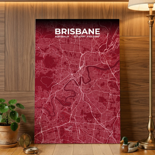 Brisbane Garnet Map Poster