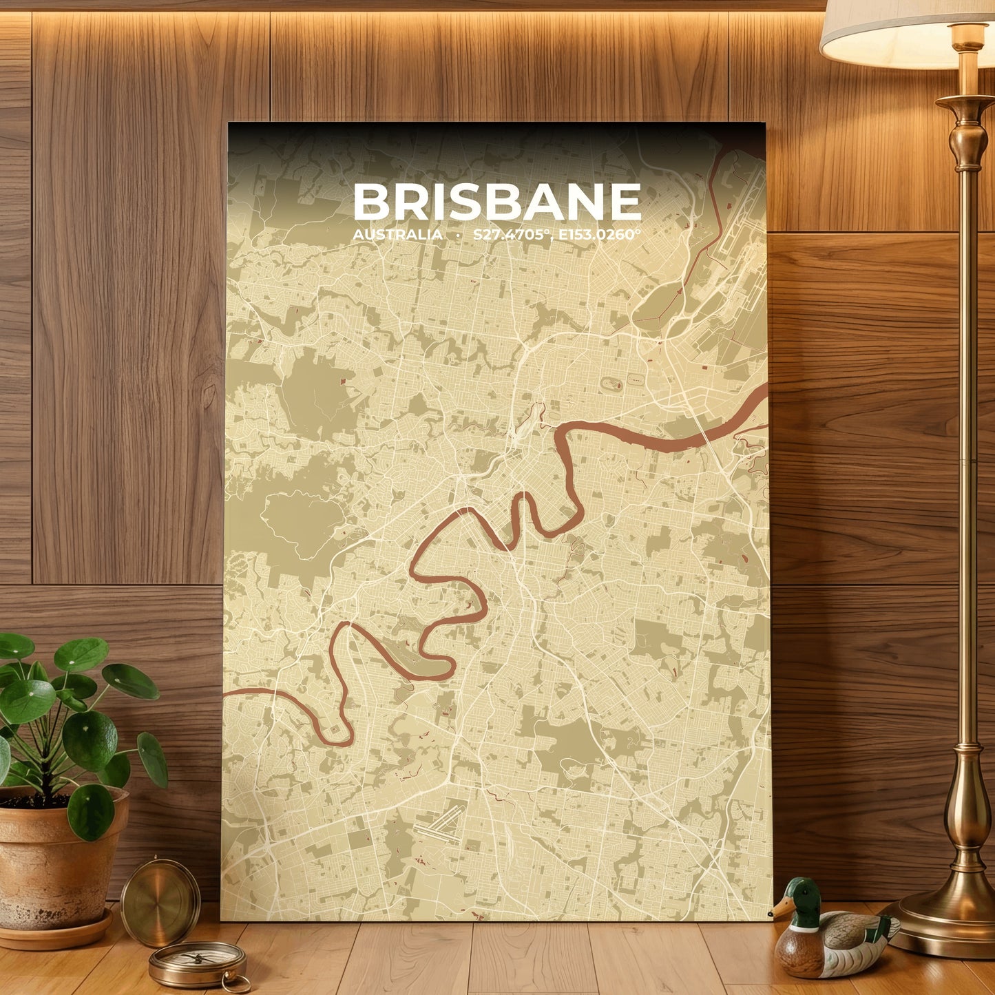 Brisbane Ember Map Poster