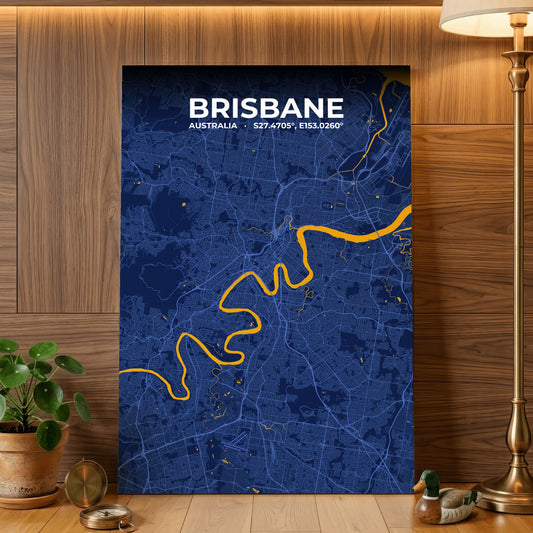 Brisbane Ink Map Poster