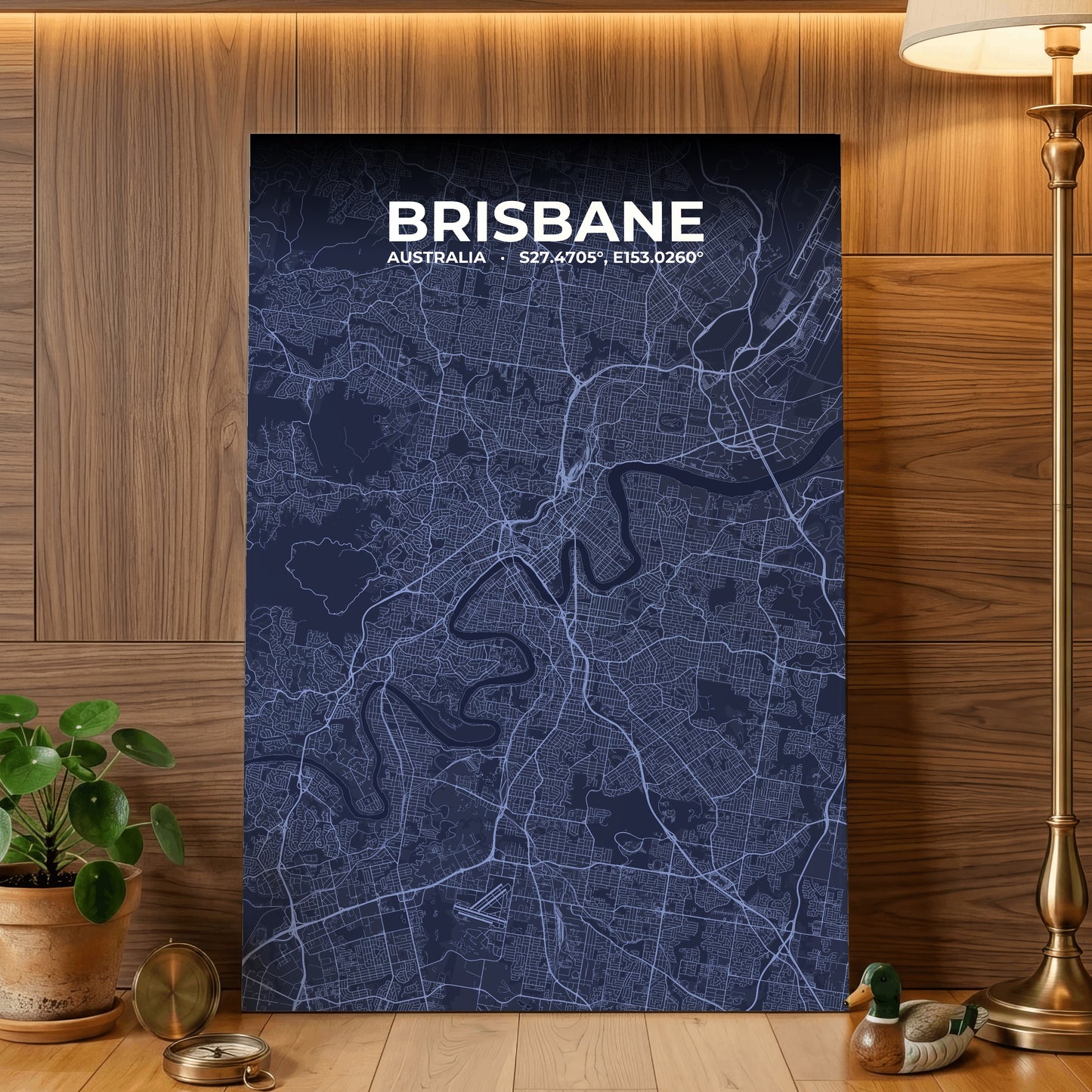Brisbane Tide Map Poster