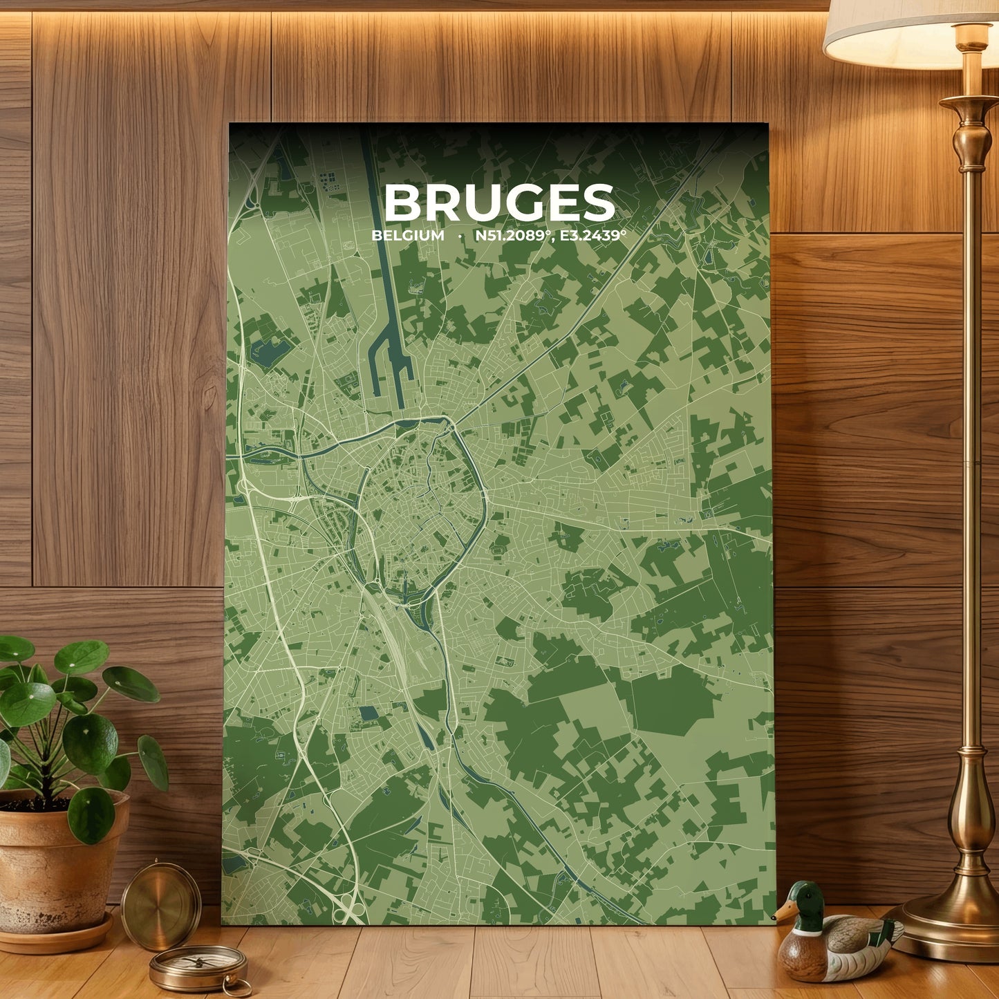 Bruges Clay Map Poster