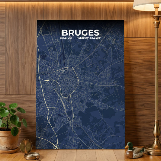 Bruges Anchor Map Poster