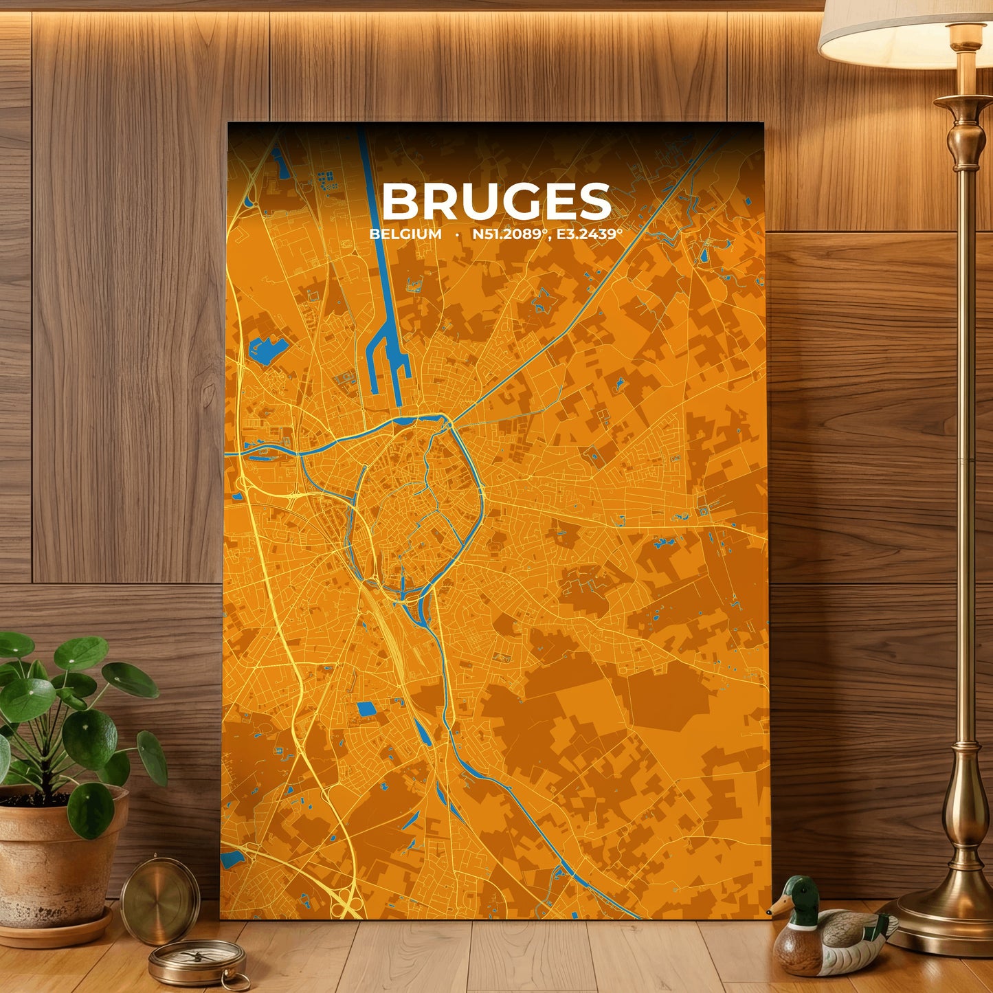 Bruges Scorch Map Poster