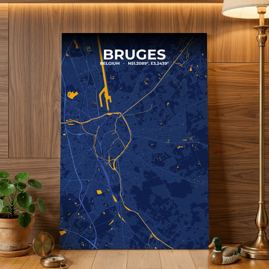 Bruges Ink Map Poster