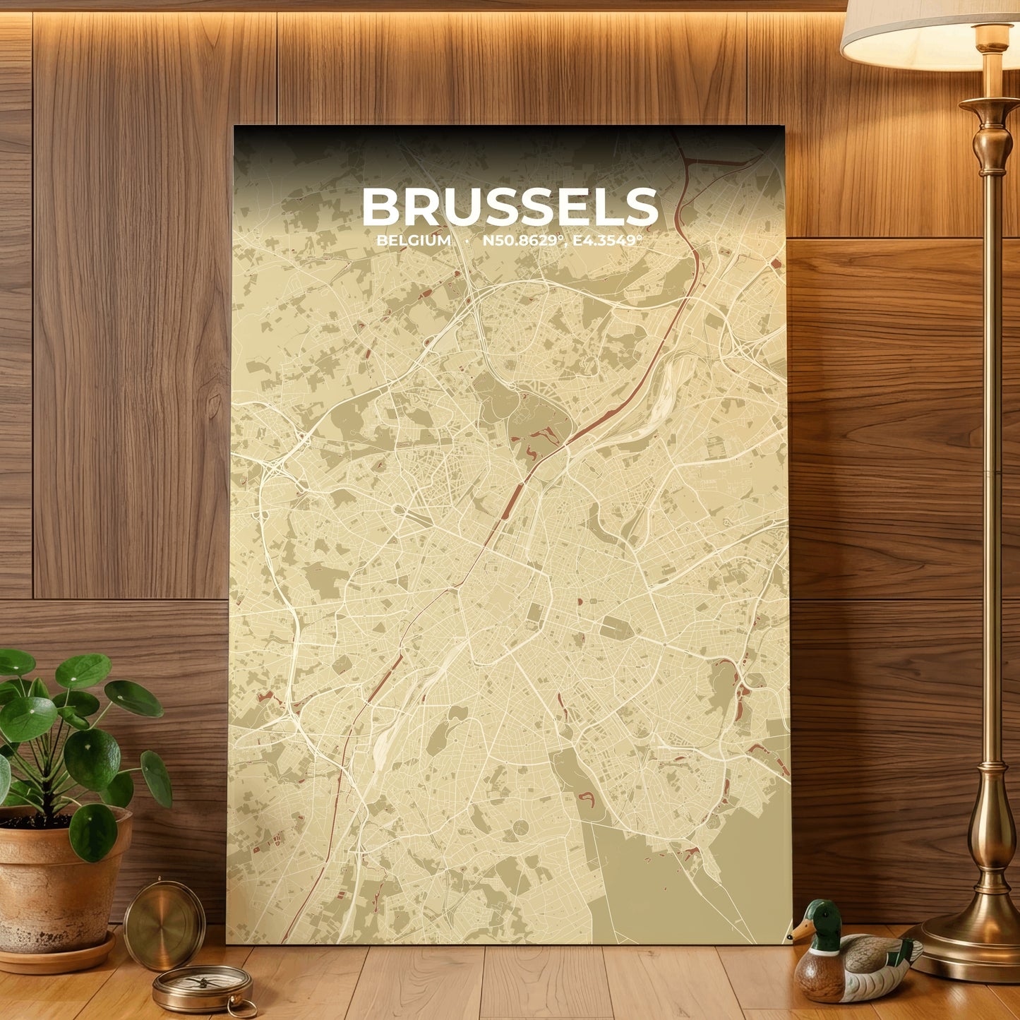 Brussels Ember Map Poster