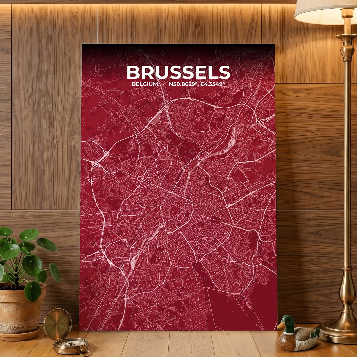 Brussels Garnet Map Poster
