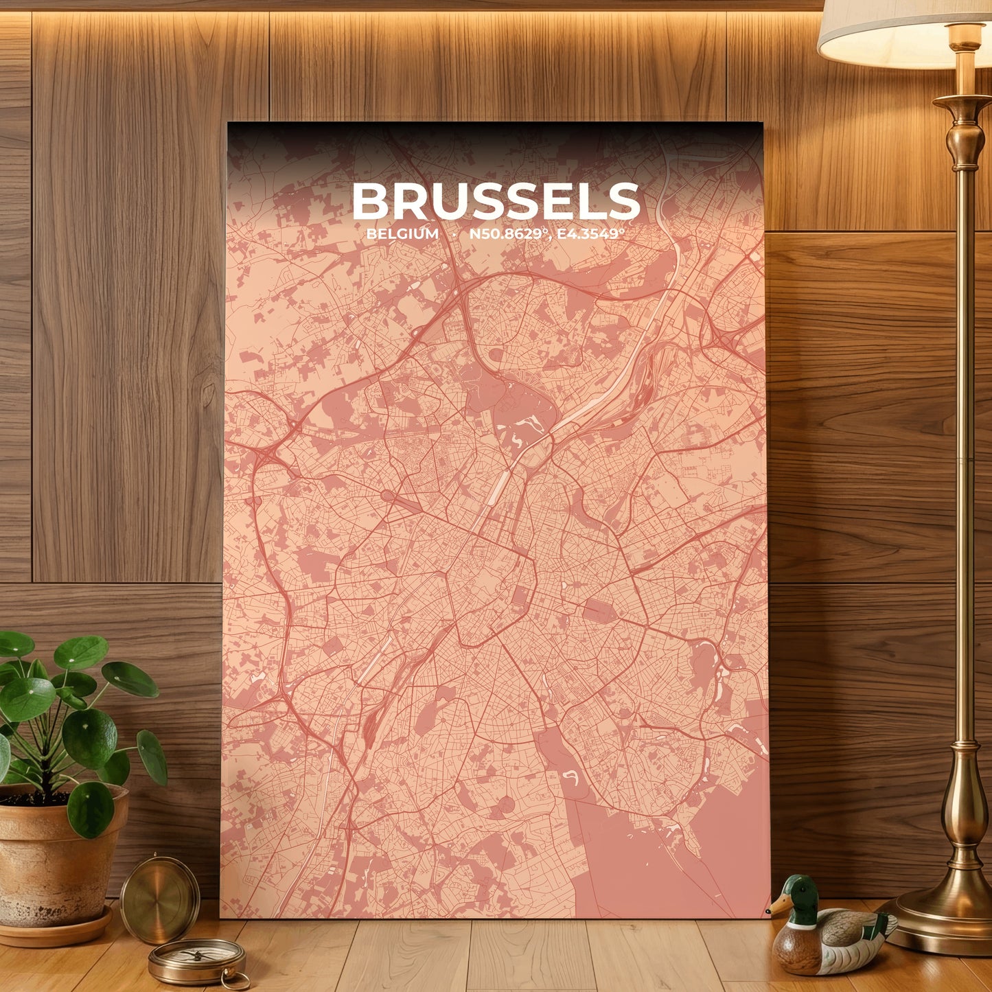 Brussels Blush Map Poster