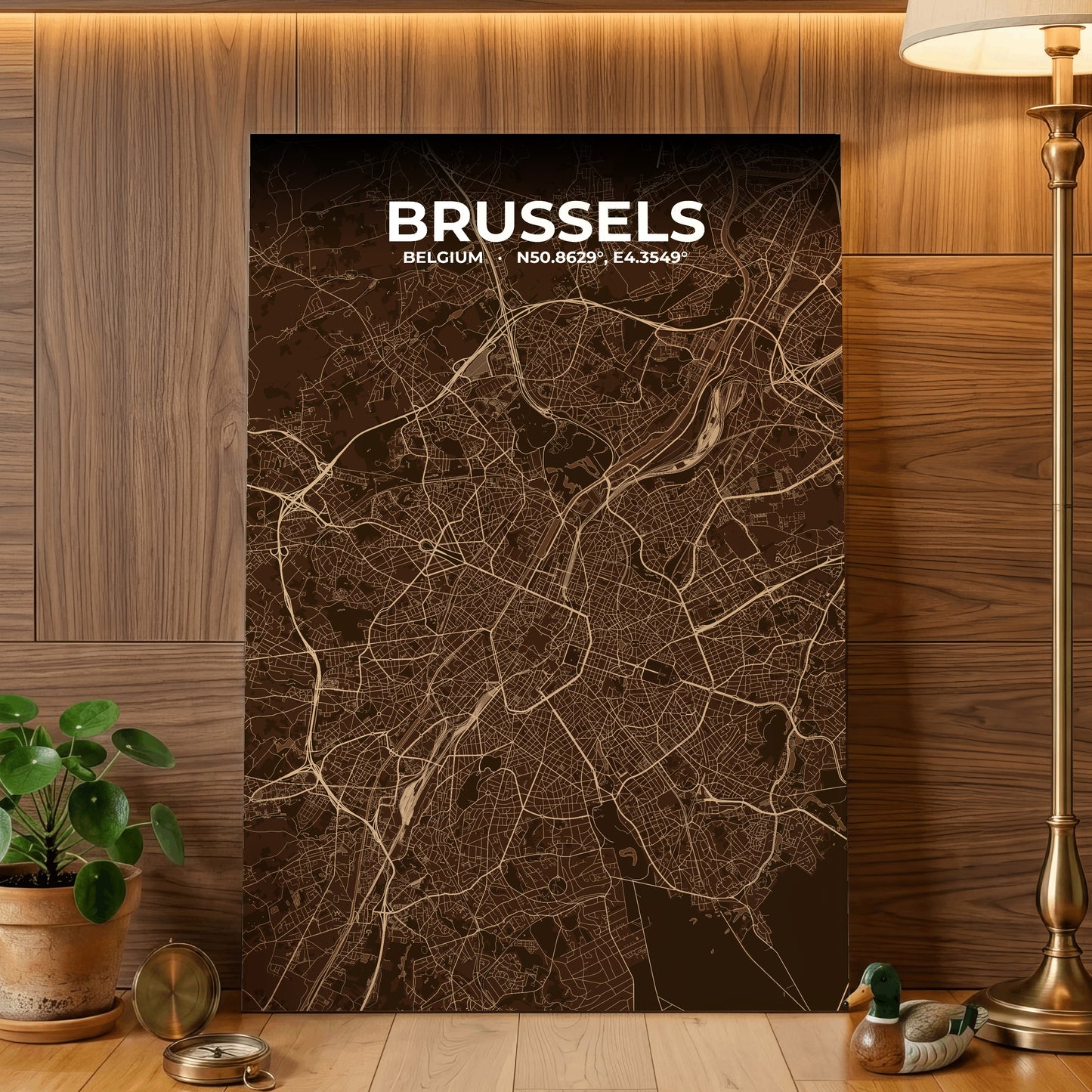 Brussels Plum Map Poster