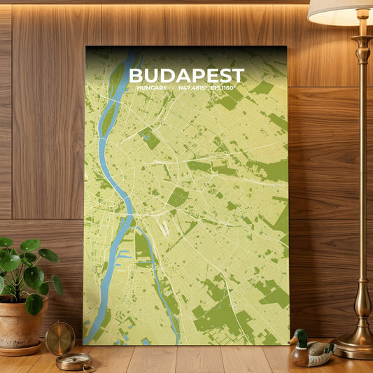 Budapest Fern Map Poster
