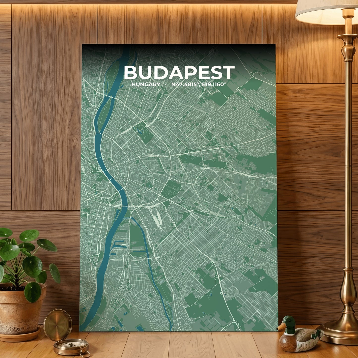 Budapest Mist Map Poster