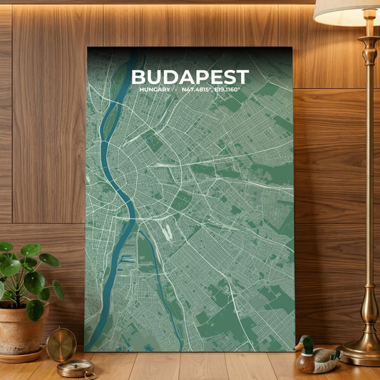 Budapest Mist Map Poster