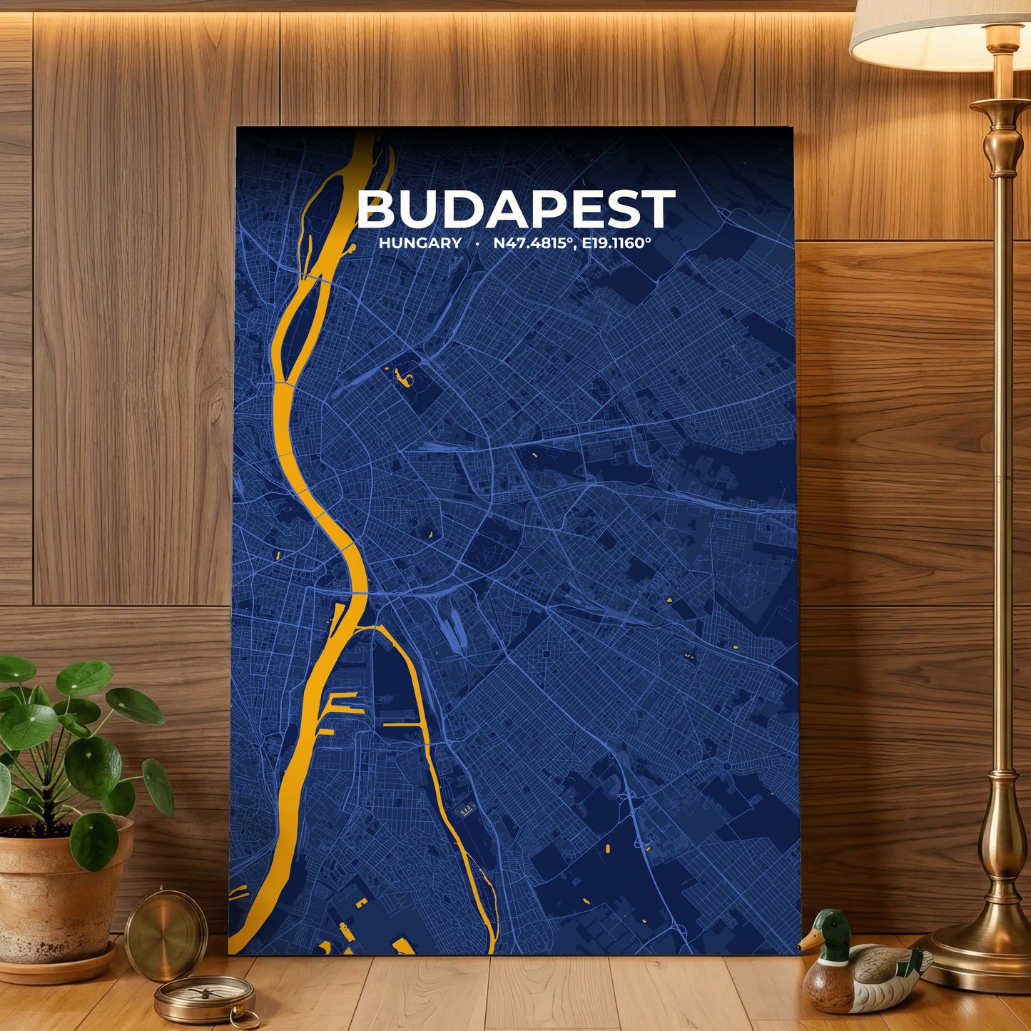 Budapest Ink Map Poster