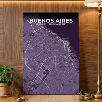 Buenos Aires Dusk Map Poster