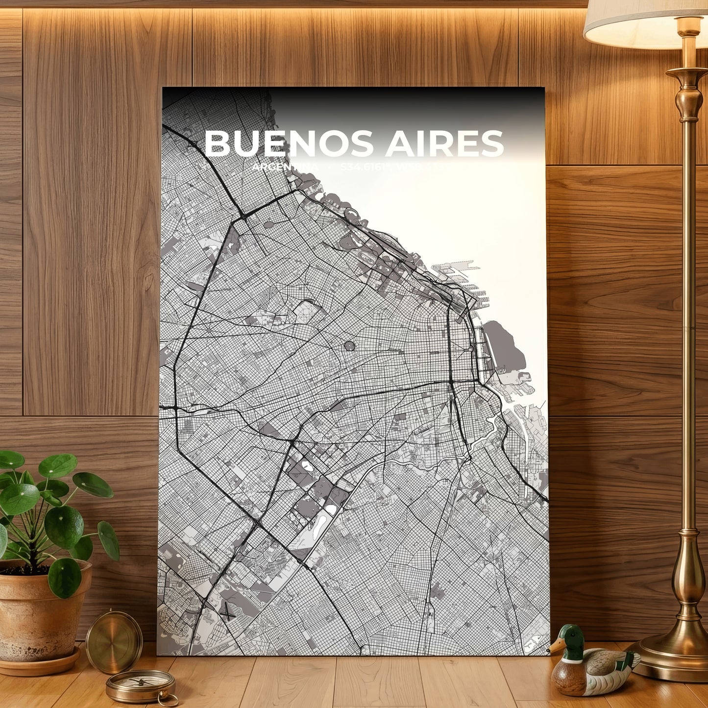Buenos Aires Ash Map Poster