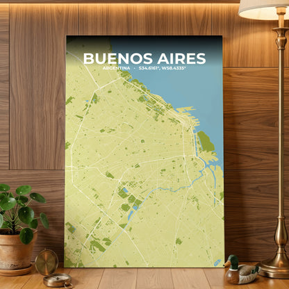 Buenos Aires Fern Map Poster