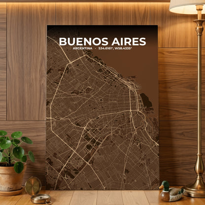 Buenos Aires Plum Map Poster