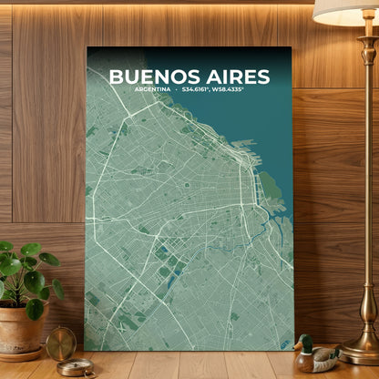 Buenos Aires Mist Map Poster
