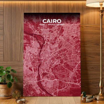 Cairo Garnet Map Poster
