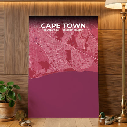 Cape Town Scarlet Map Poster