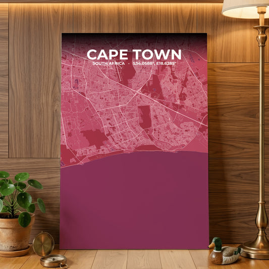 Cape Town Scarlet Map Poster