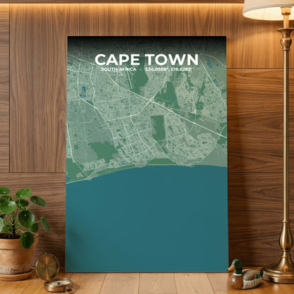 Cape Town Mist Map Poster