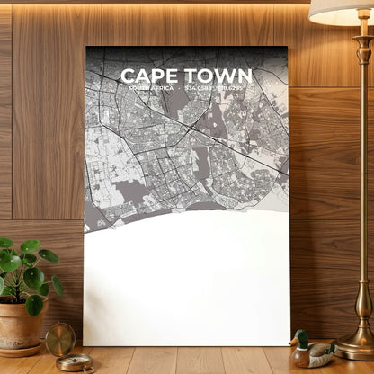 Cape Town Ash Map Poster