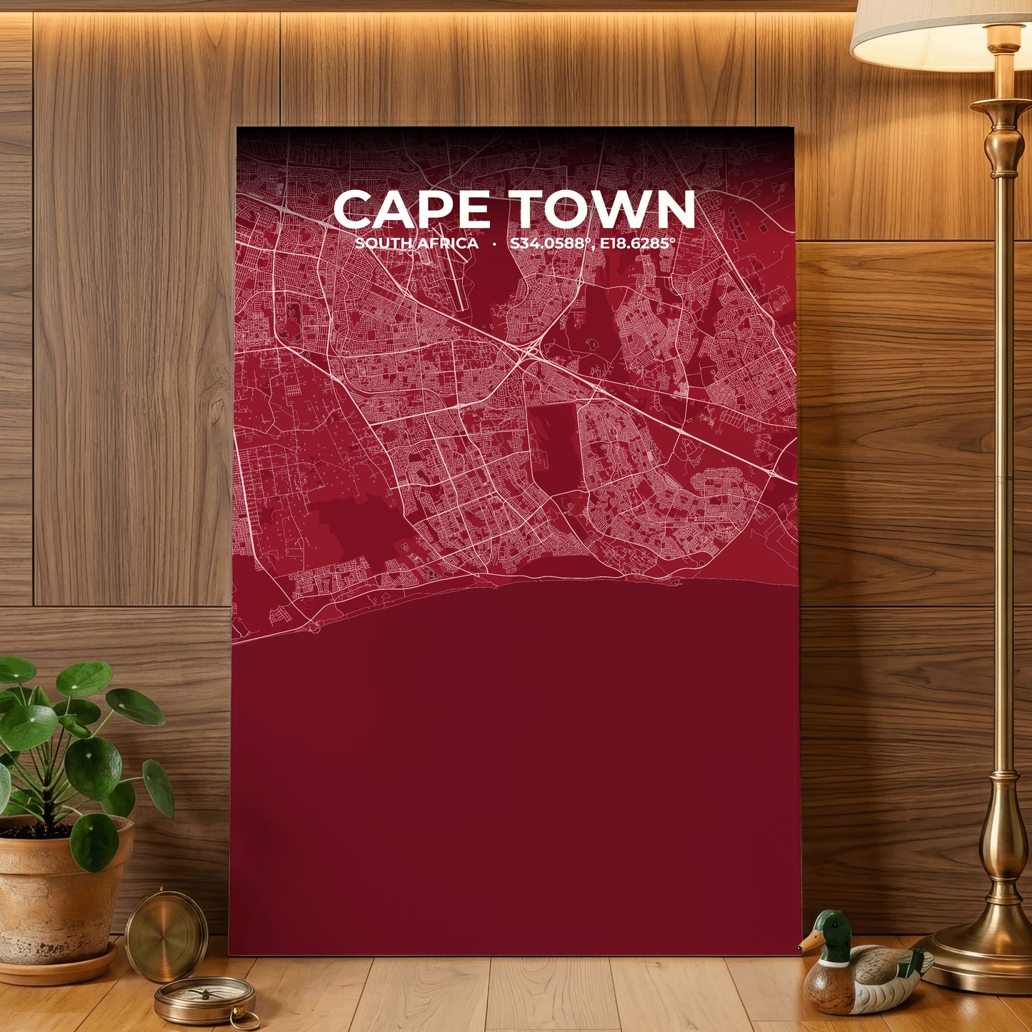 Cape Town Garnet Map Poster